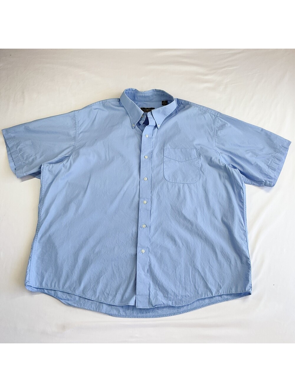 Club Room Regular Fit Light Blue 100% Cotton Short Sleeve Button Down Shirt XXL
